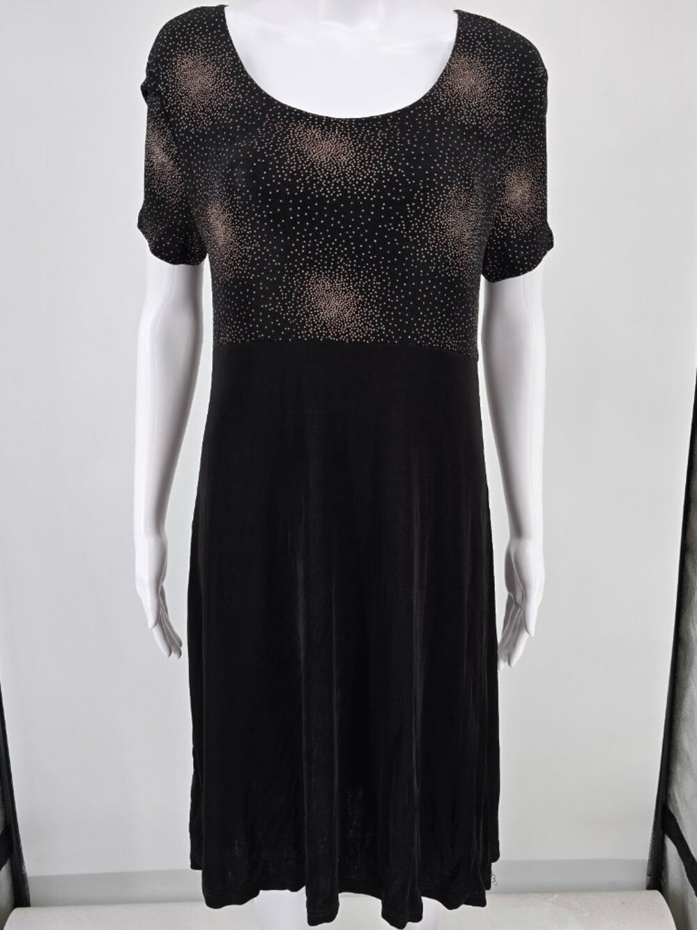 Vintage 1990s Ms Choice California Black Stretch Acetate Cocktail Dress (10/M)